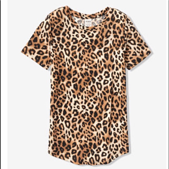 NWT Pink Cheetah Print Crew Tee Shirt - Picture 2 of 5